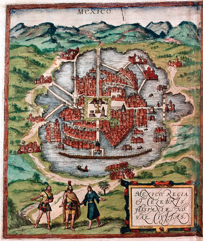 Mapa Mexico City z roku 1524